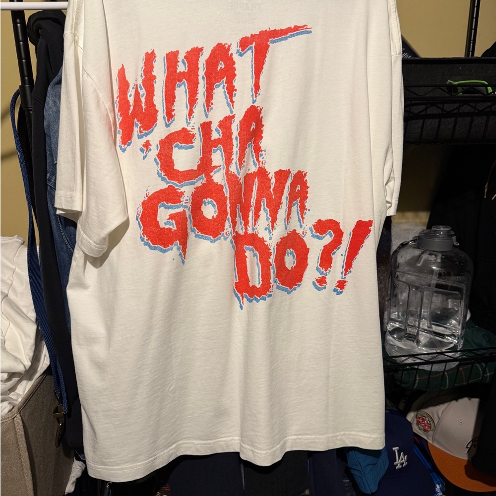 Stylish Graphic Tee with Red and Blue Design